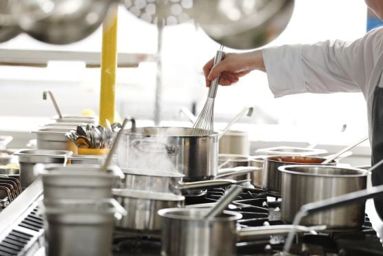 Working kitchen in a hospitality setting