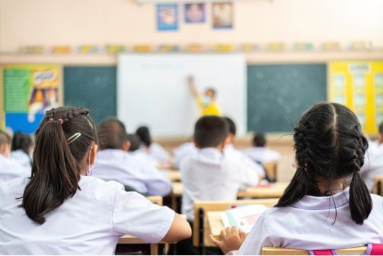 Working classroom in a school
