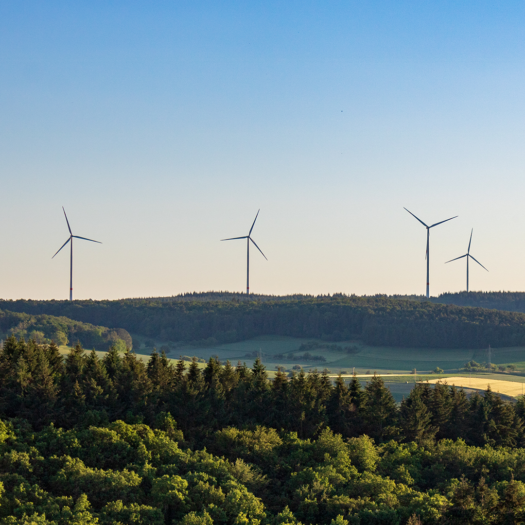 Image of wind turbines in the British countryside