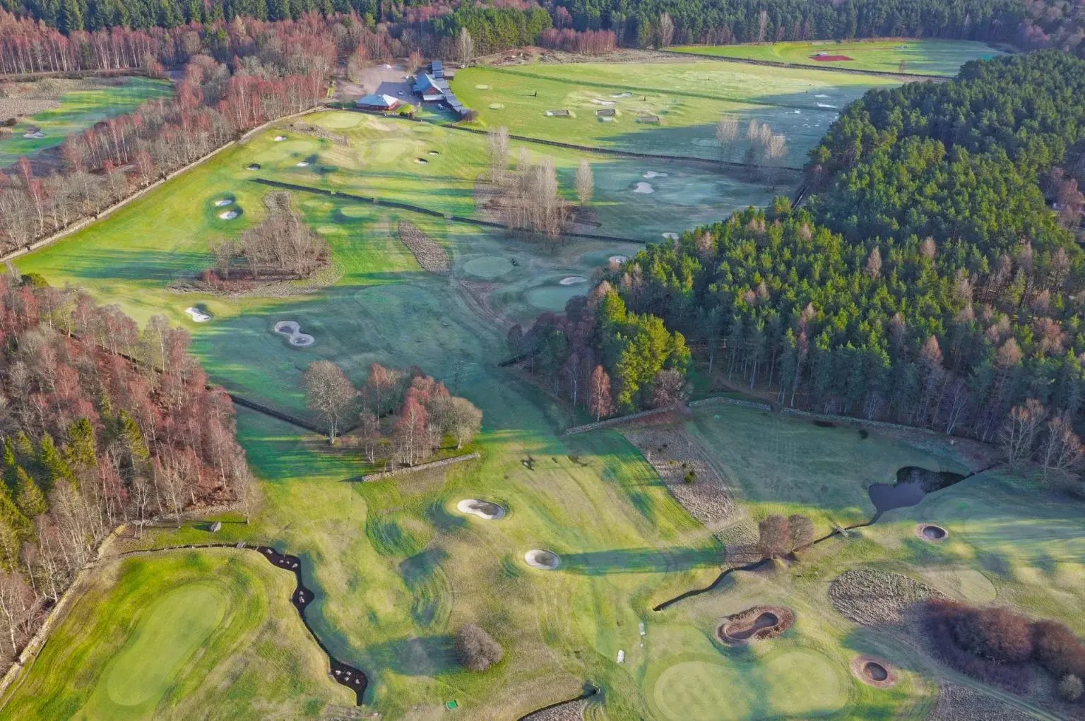 Overview shot of a UK golf course