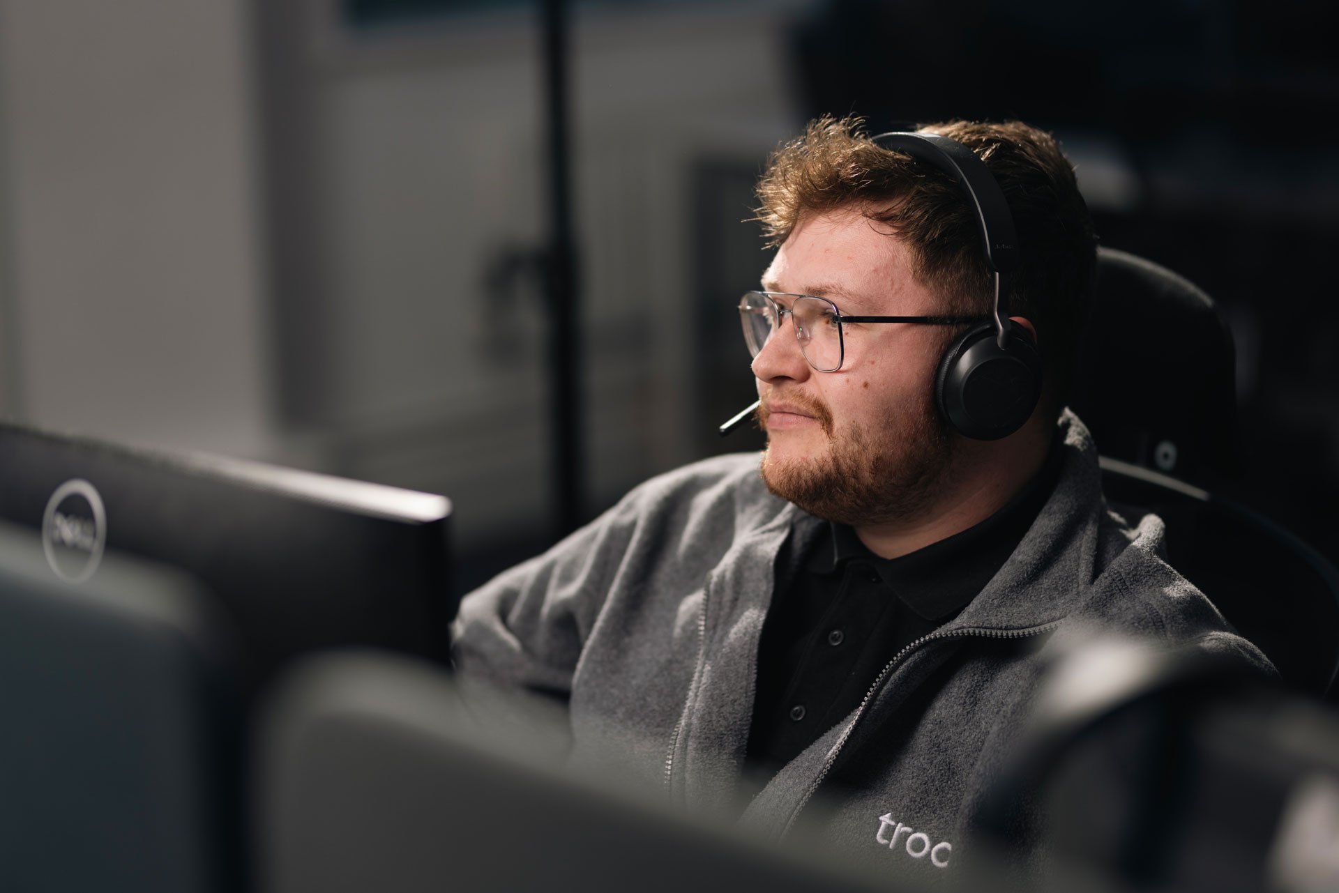 Man on a serious call