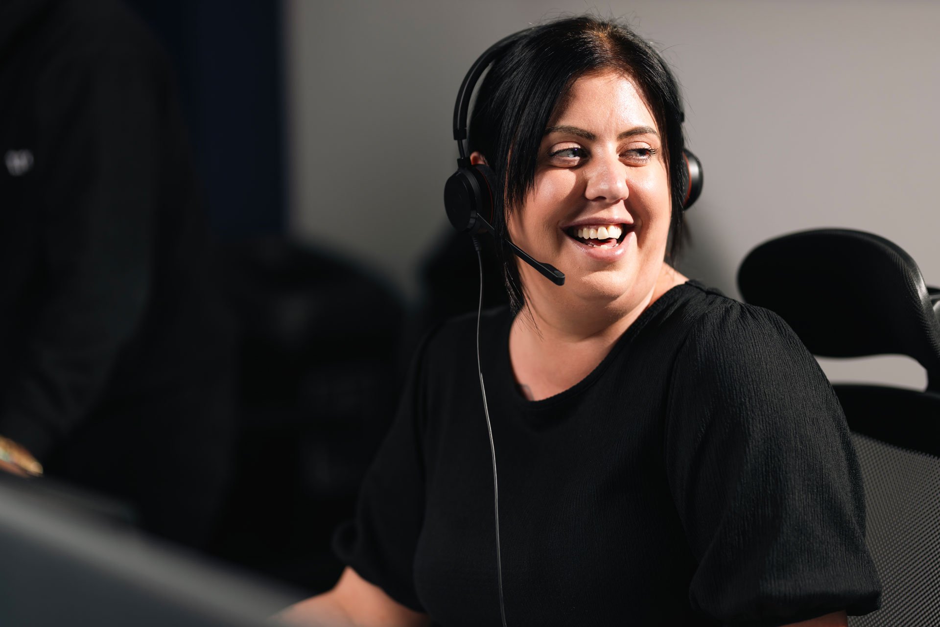 Woman smiling at work