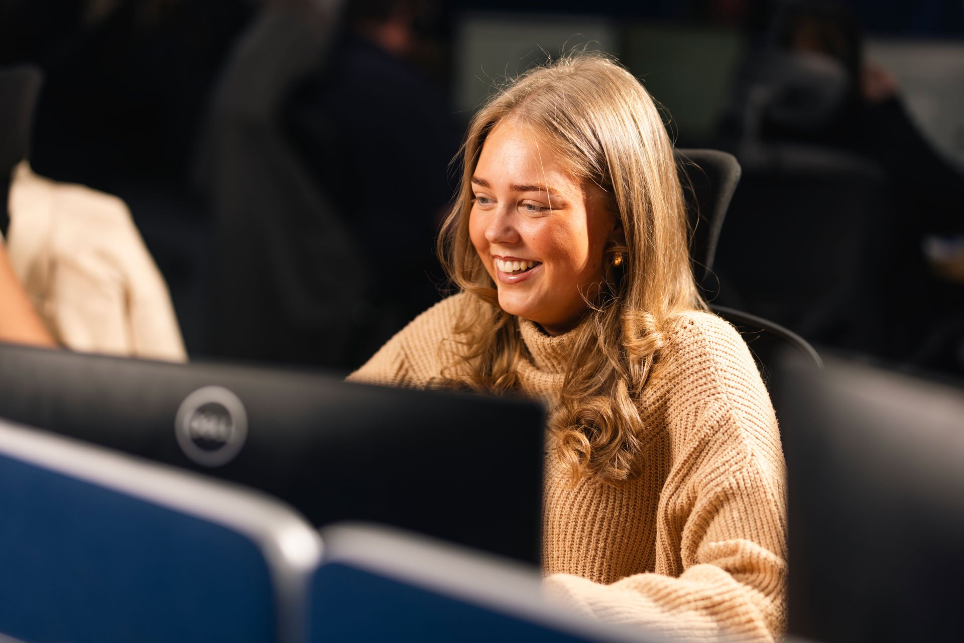 Woman smiling at work